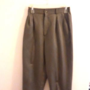 Olive green ladies office wear pants with belt.